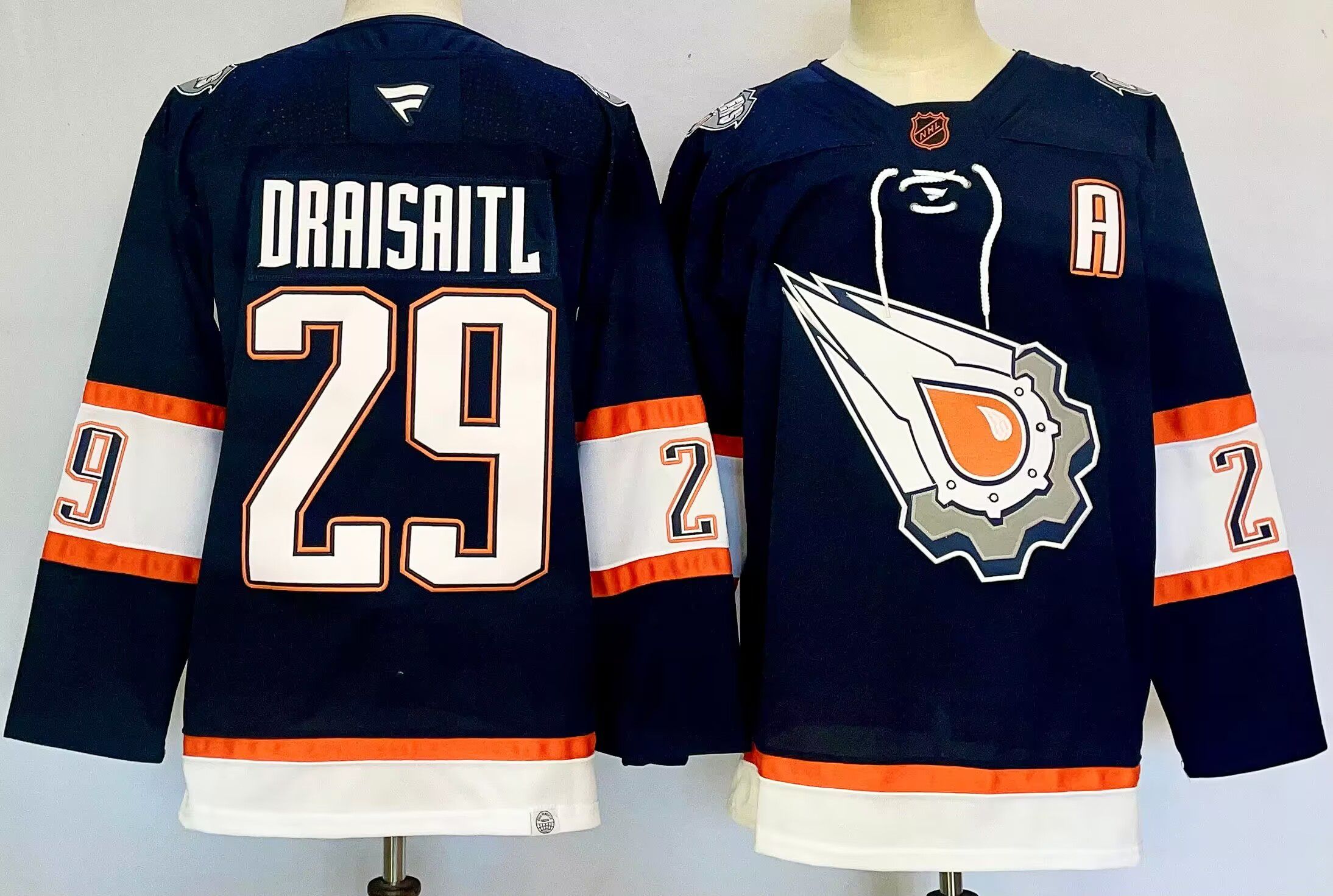 Men Edmonton Oilers 29 Draisaitl Drak Blue 2025 Home Premier Player NHL Jersey